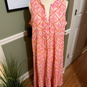 Tuckernuck Beach Coral Medallion Salty Paloma Caftan Maxi Dress NWT
